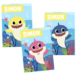 Stickers rect. gdes. Baby Shark 16u Pers